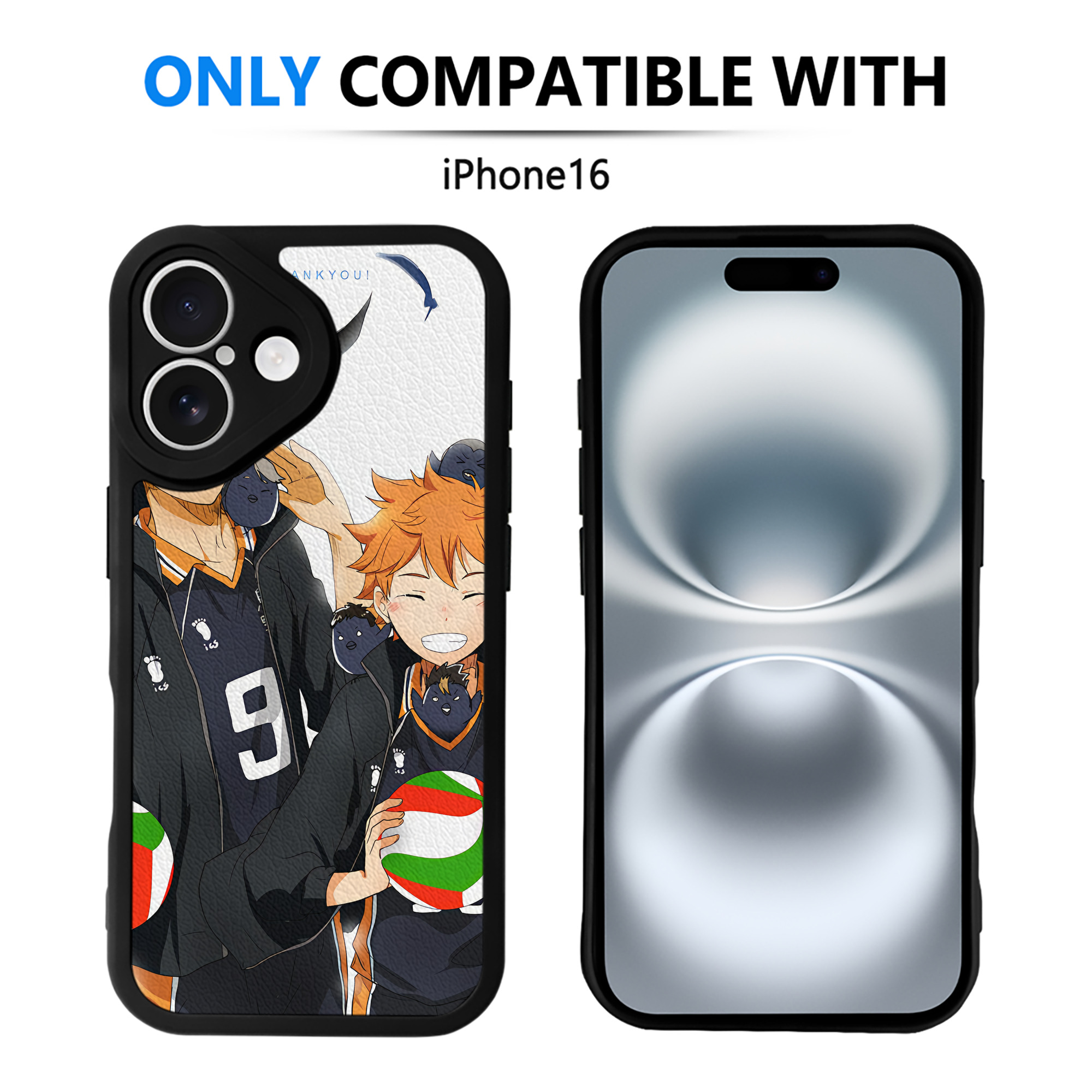 （画像用） ハイキュー!! Haikyu!! 【iPhone 16シリーズ対応】シリコンスマホケース（レザー調） 材質：シリコン